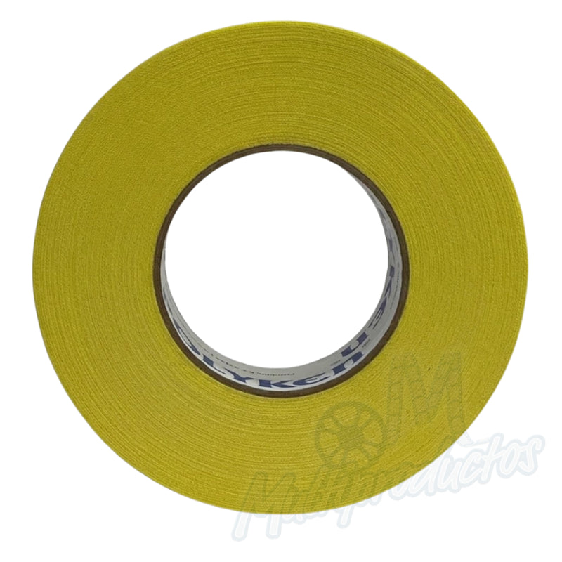 Cargue la imagen en el visor de la galería, Cinta gaffer mate Polyken 510 de 48 mm x 50 m. Rollo de cinta gaffer premium Polyken 510 color amarillo vista frontal.

