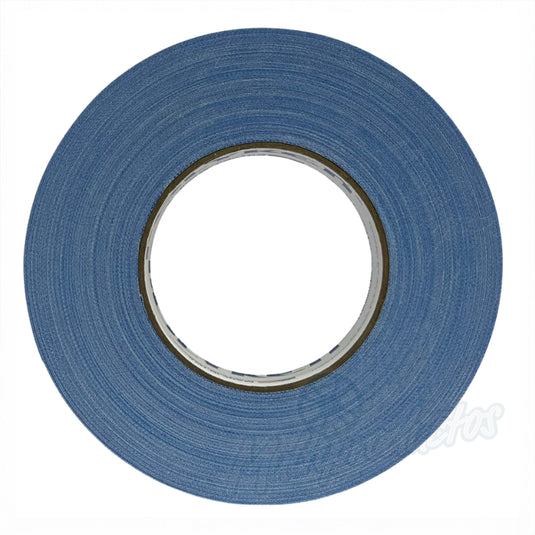Cinta gaffer mate Polyken 510 de 48 mm x 50 m. Rollo de cinta gaffer premium Polyken 510 color azul vista frontal.