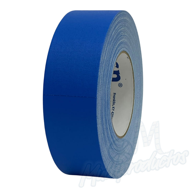 Cargue la imagen en el visor de la galería, Cinta gaffer mate Polyken 510 de 48 mm x 50 m. Rollo de cinta gaffer mate color azul Polyken 510 visto desde un ángulo lateral.
