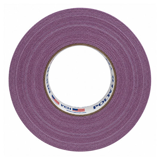 Cinta gaffer mate Polyken 510 de 48 mm x 50 m. Rollo de cinta gaffer premium Polyken 510 color morado vista frontal.