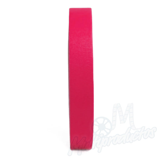 Cinta gaffer neón Polyken 510 24 mm x 45 m. Rollo de cinta gaffer neón color rosa Polyken 510 visto de perfil mostrando su grosor y acabado fluorescente.