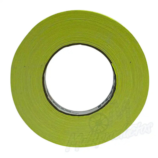 Cinta gaffer neón Polyken 510 24 mm x 45 m. Rollo de cinta gaffer neón color amarillo Polyken 510 de 48 mm x 45 m vista frontal.