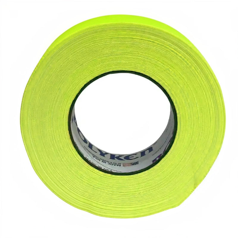 Cargue la imagen en el visor de la galería, Cinta gaffer neón Polyken 510 48 mm x 45 m. Rollo de cinta gaffer neón color amarillo Polyken 510 de 48 mm x 45 m vista frontal.
