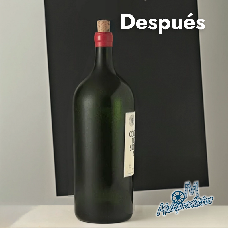 Cargue la imagen en el visor de la galería, Dullingspray k line matte multiproductos. Después de aplicar el Dulling Spray K-Line: botella de vidrio verde con acabado mate y sin reflejos.

