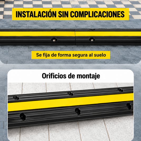 Protector de Cable Piso de 1 Canal, de Goma, 102x15.5x3 cm, 8000kg - Multiproductos y expendables SA de CV