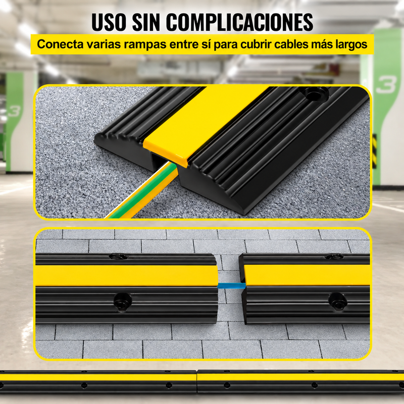 Cargue la imagen en el visor de la galería, Protector de Cable Piso de 1 Canal, de Goma, 102x15.5x3 cm, 8000kg - Multiproductos y expendables SA de CV
