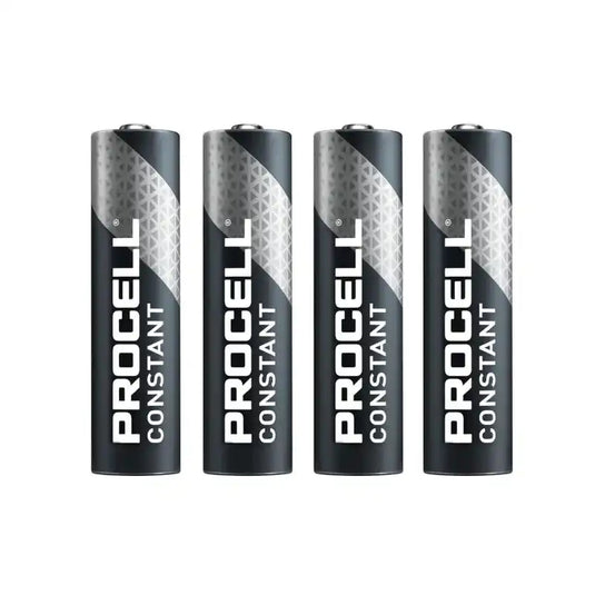 Pilas AAA Procell PC2400 multiproductos. Juego de 4 pilas alcalinas AAA Procell Constant PC2400 de 1.5V alineadas verticalmente.