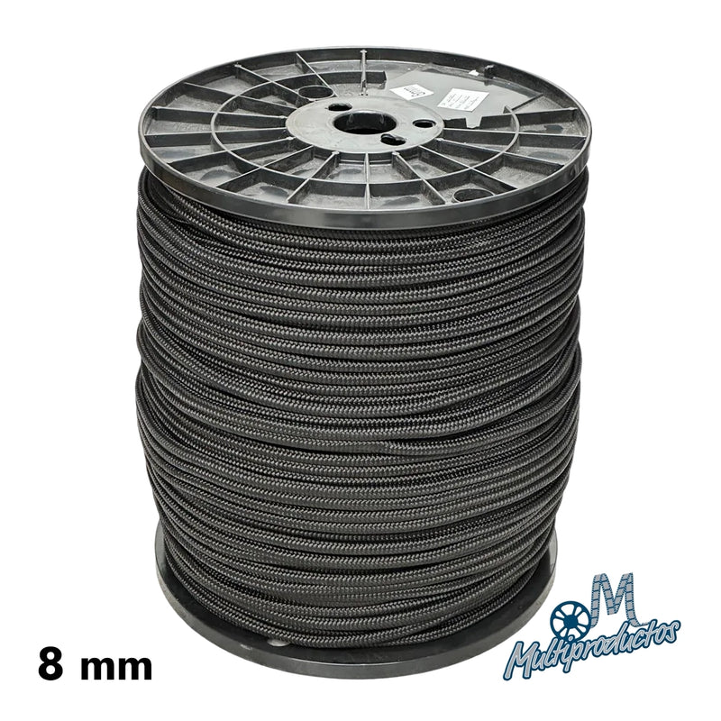 Cargue la imagen en el visor de la galería, Piola negra tejido diamante carrete de 10 kg. Carrete de 10 kg de piola negra de polipropileno tejido diamante de 8 mm de grosor.
